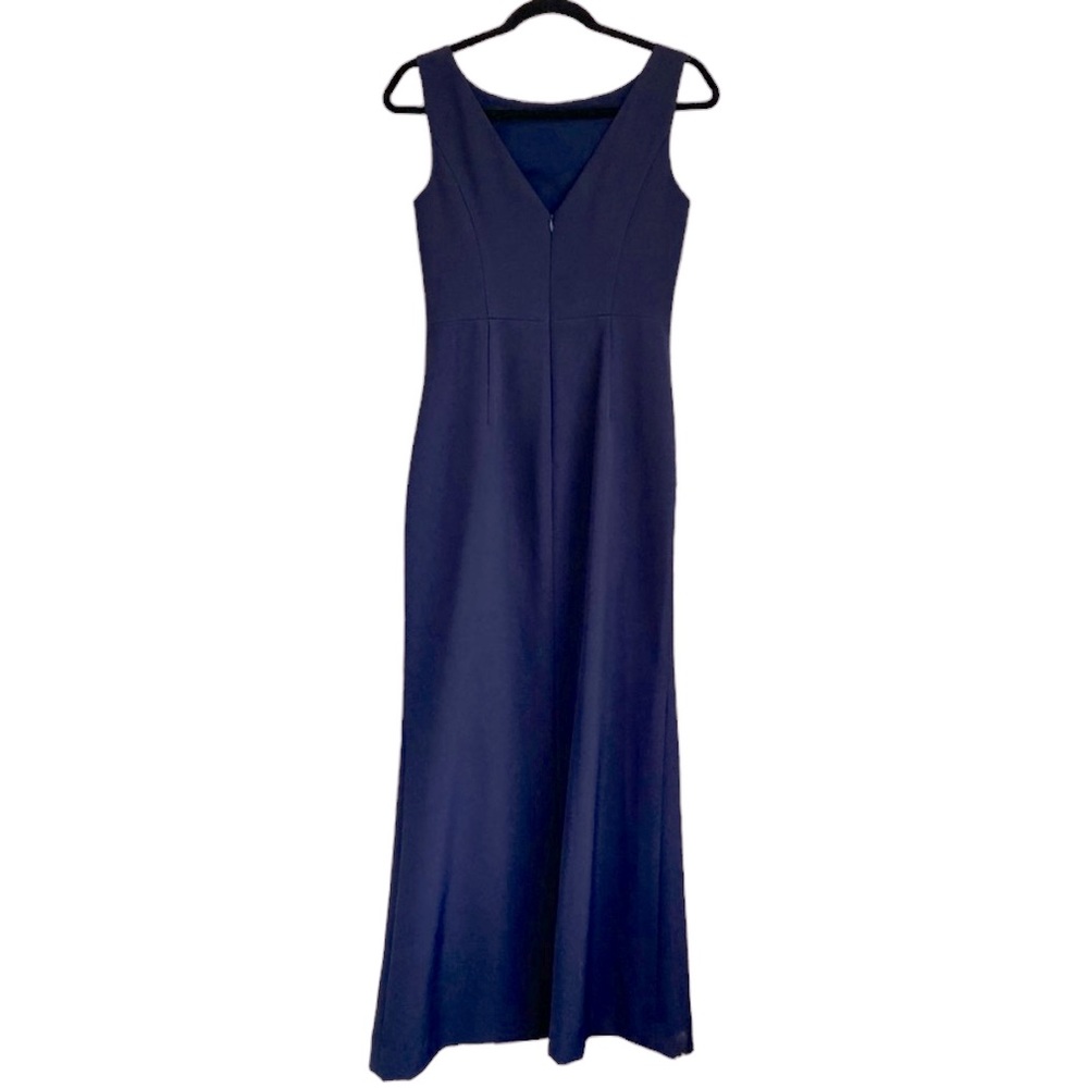 Eliza J Nordstrom Ruffle Front Gown Womens Size 6 Navy Blue Sleeveless - Picture 9 of 12